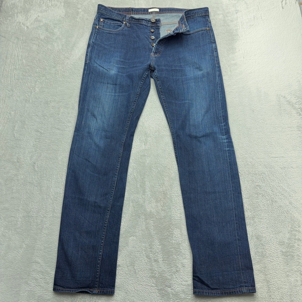 Unbranded Brand Selvedge Jeans Men 36x32 Straight Leg Button Fly Denim Pants